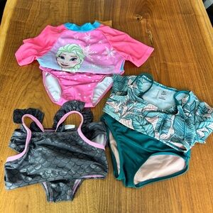 Bundle of 3 Kids' Swimwear Sets. Size XS 4/5 and 5/6
